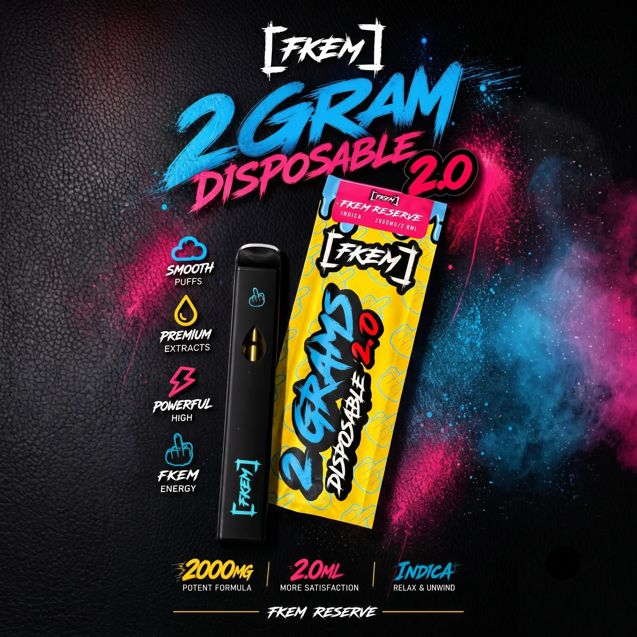 FKEM Liquid Diamonds Disposable Vapes 2g - Image 2