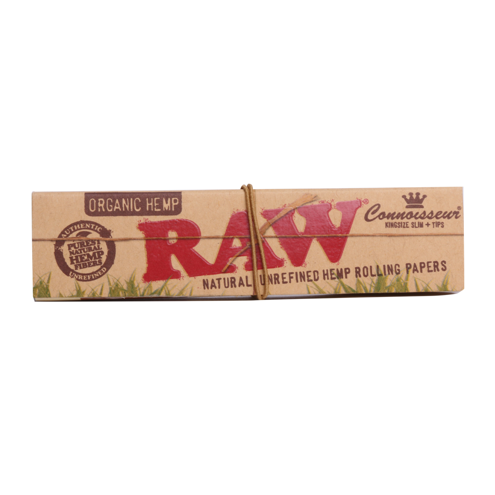 Raw Organic Hemp Connoisseur Kingsize Slim Papers + Tips
