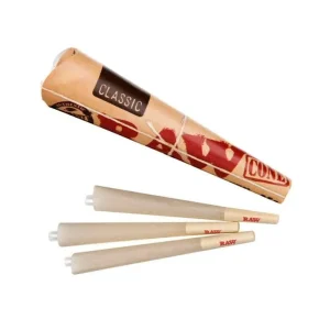 RAW Organic Hemp King Size Cones 3 Pack
